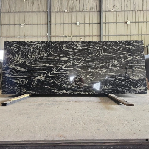 1 (2) (1) Wave Black Granite Slab - Image 1